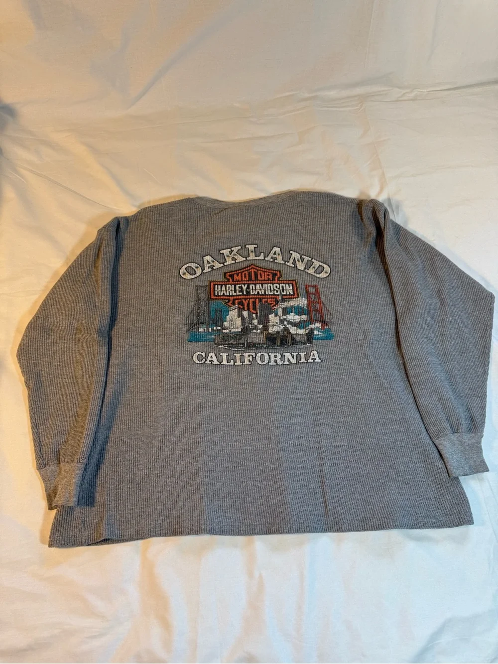 Harley-Davidson Men's Gray Long-Sleeve Thermal Shirt